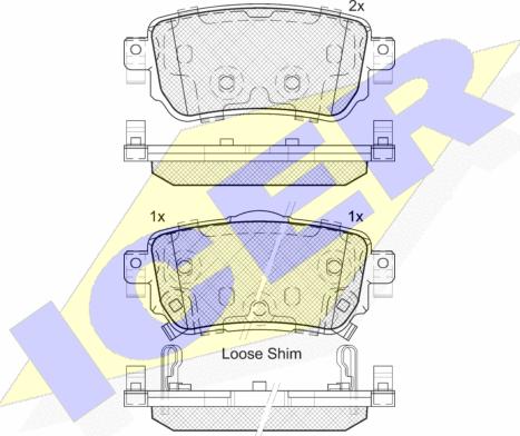 Icer 182188 - Kit de plaquettes de frein, frein à disque cwaw.fr