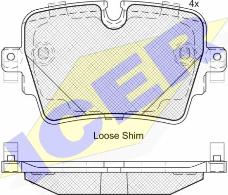 Icer 182187 - Kit de plaquettes de frein, frein à disque cwaw.fr