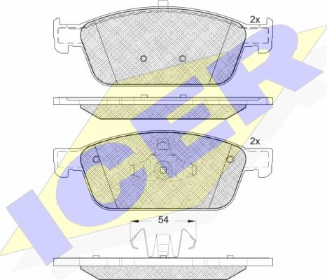 Icer 182134 - Kit de plaquettes de frein, frein à disque cwaw.fr