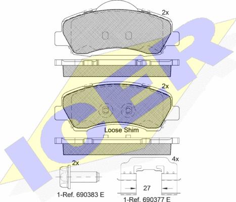 Icer 182131-067 - Kit de plaquettes de frein, frein à disque cwaw.fr