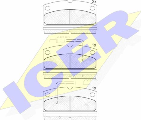 Icer 182133 - Kit de plaquettes de frein, frein à disque cwaw.fr