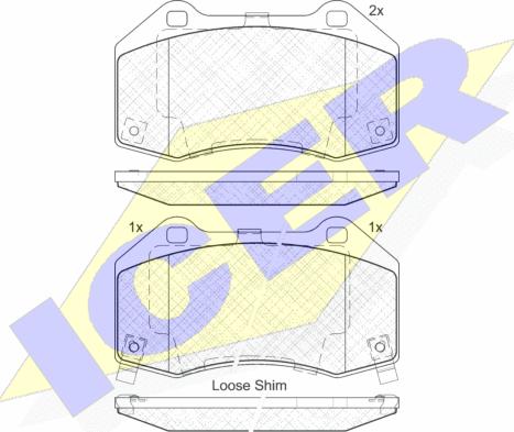 Icer 182132 - Kit de plaquettes de frein, frein à disque cwaw.fr