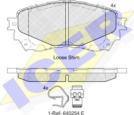 Icer 182126 - Kit de plaquettes de frein, frein à disque cwaw.fr