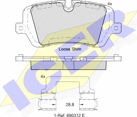 Icer 182120 - Kit de plaquettes de frein, frein à disque cwaw.fr