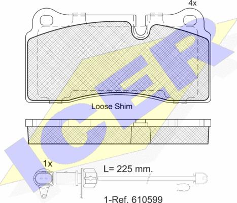 Icer 182121-203 - Kit de plaquettes de frein, frein à disque cwaw.fr