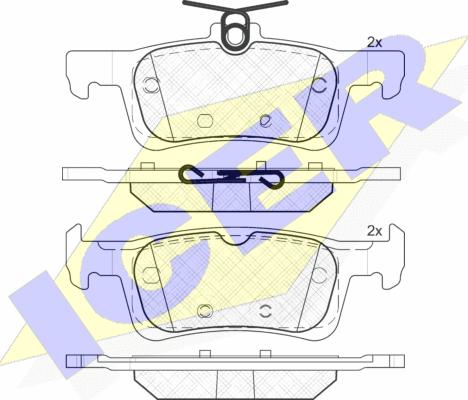 Icer 182174 - Kit de plaquettes de frein, frein à disque cwaw.fr