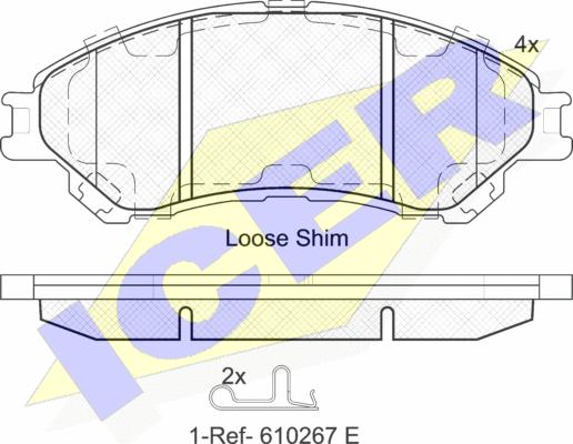 Icer 182175 - Kit de plaquettes de frein, frein à disque cwaw.fr