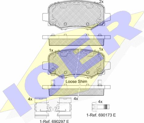 Icer 182176-203 - Kit de plaquettes de frein, frein à disque cwaw.fr