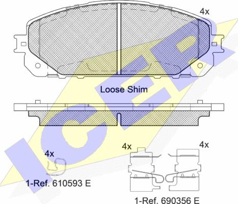 Icer 182177 - Kit de plaquettes de frein, frein à disque cwaw.fr