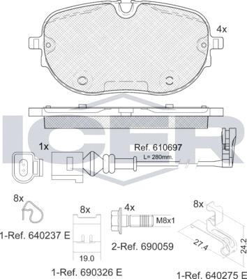 Icer 182390-208 - Kit de plaquettes de frein, frein à disque cwaw.fr