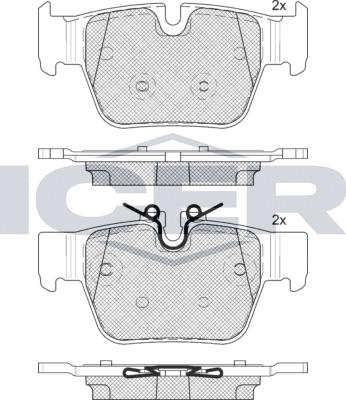 Icer 182393 - Kit de plaquettes de frein, frein à disque cwaw.fr