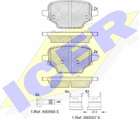 Icer 182347 - Kit de plaquettes de frein, frein à disque cwaw.fr