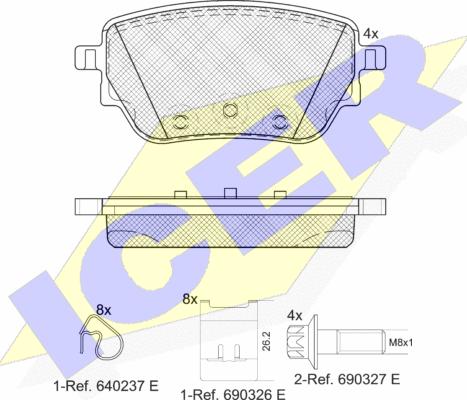 Icer 182353 - Kit de plaquettes de frein, frein à disque cwaw.fr