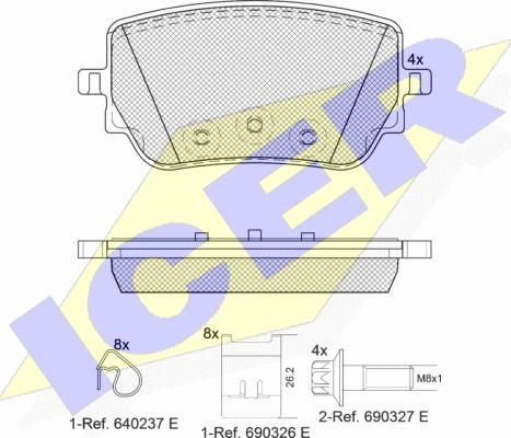 Icer 182352 - Kit de plaquettes de frein, frein à disque cwaw.fr