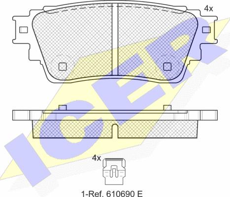 Icer 182357 - Kit de plaquettes de frein, frein à disque cwaw.fr