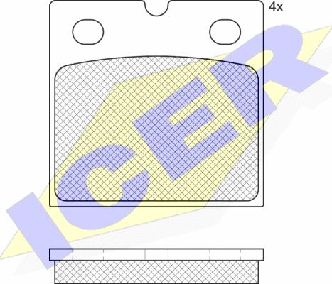 Icer 182361 - Kit de plaquettes de frein, disque de frein de stationnement cwaw.fr