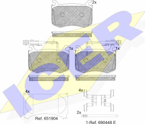 Icer 182303 - Kit de plaquettes de frein, frein à disque cwaw.fr