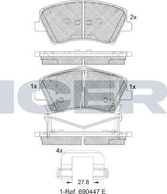 Icer 182314e1 - Kit de plaquettes de frein, frein à disque cwaw.fr