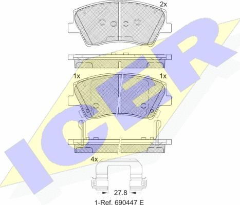 Icer 182314 - Kit de plaquettes de frein, frein à disque cwaw.fr