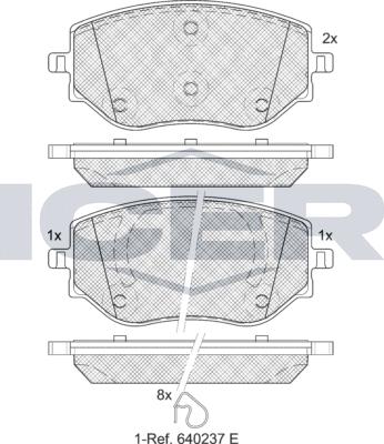 Icer 182383 - Kit de plaquettes de frein, frein à disque cwaw.fr