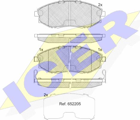 Icer 182336 - Kit de plaquettes de frein, frein à disque cwaw.fr