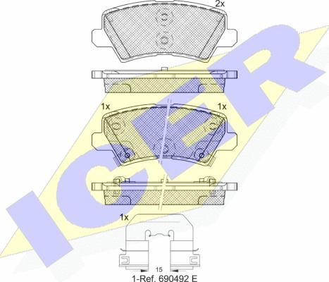 Icer 182330 - Kit de plaquettes de frein, frein à disque cwaw.fr