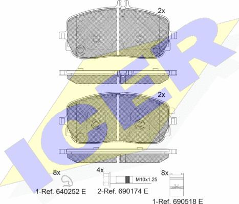 Icer 182331 - Kit de plaquettes de frein, frein à disque cwaw.fr