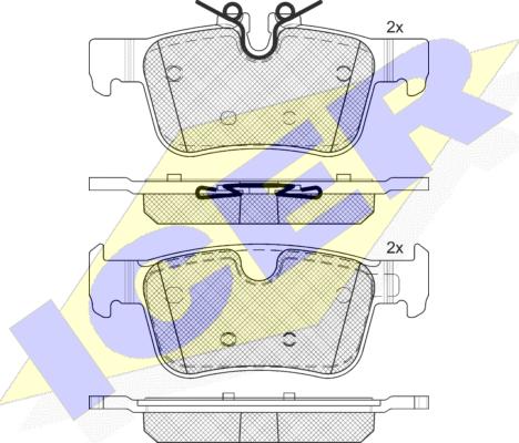 Icer 182327 - Kit de plaquettes de frein, frein à disque cwaw.fr