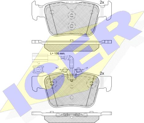 Icer 182299 - Kit de plaquettes de frein, frein à disque cwaw.fr