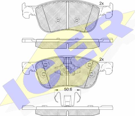 Icer 182295 - Kit de plaquettes de frein, frein à disque cwaw.fr