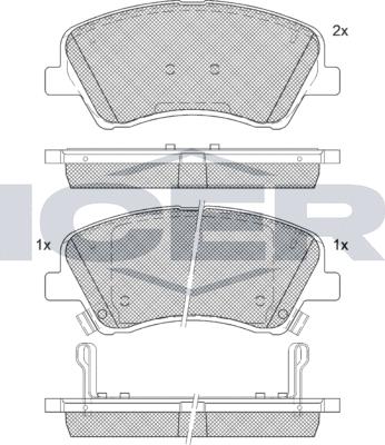 Icer 182298-207 - Kit de plaquettes de frein, frein à disque cwaw.fr