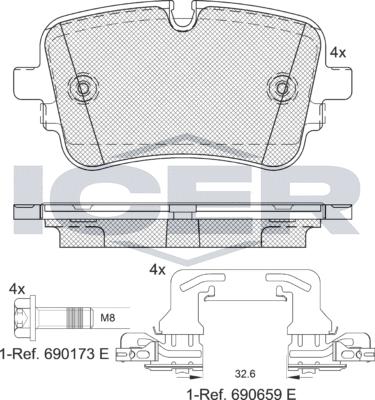 Icer 182248-203 - Kit de plaquettes de frein, frein à disque cwaw.fr