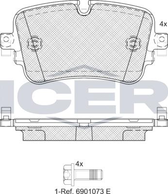 Icer 182248e1 - Kit de plaquettes de frein, frein à disque cwaw.fr