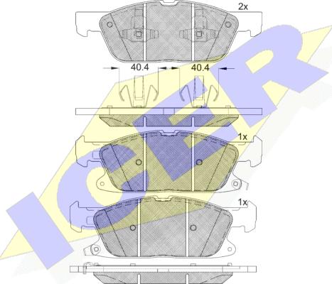 Icer 182250 - Kit de plaquettes de frein, frein à disque cwaw.fr