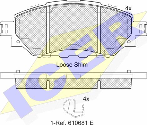 Icer 182252 - Kit de plaquettes de frein, frein à disque cwaw.fr