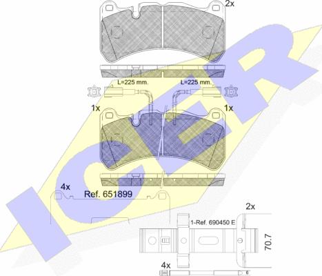 Icer 182260-203 - Kit de plaquettes de frein, frein à disque cwaw.fr