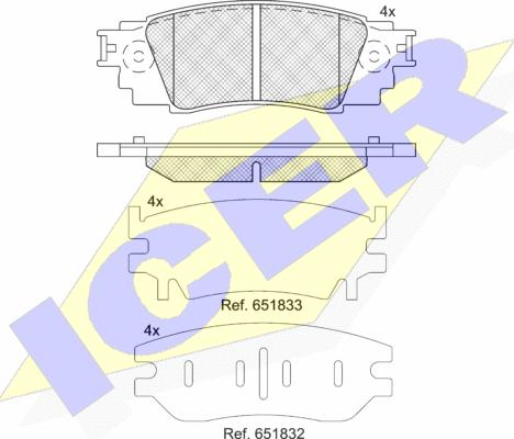 Icer 182262 - Kit de plaquettes de frein, frein à disque cwaw.fr