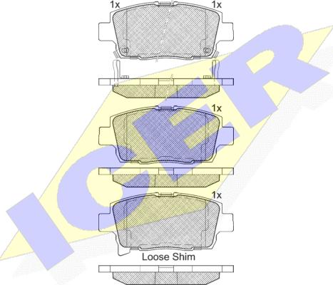 Icer 182205 - Kit de plaquettes de frein, frein à disque cwaw.fr