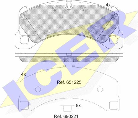 Icer 182206-208 - Kit de plaquettes de frein, frein à disque cwaw.fr