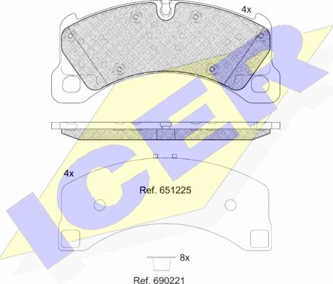 Icer 182206 - Kit de plaquettes de frein, frein à disque cwaw.fr