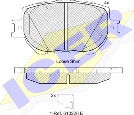 Icer 182200 - Kit de plaquettes de frein, frein à disque cwaw.fr