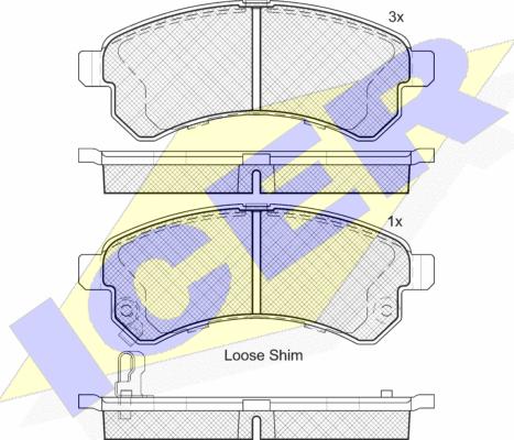 Icer 182201 - Kit de plaquettes de frein, frein à disque cwaw.fr