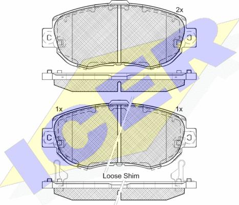 Icer 182203 - Kit de plaquettes de frein, frein à disque cwaw.fr