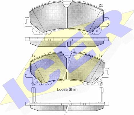 Icer 182202 - Kit de plaquettes de frein, frein à disque cwaw.fr