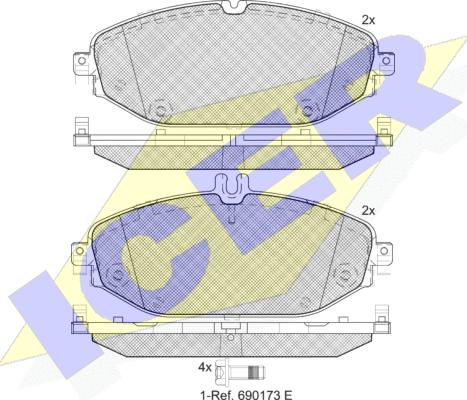 Icer 182213 - Kit de plaquettes de frein, frein à disque cwaw.fr