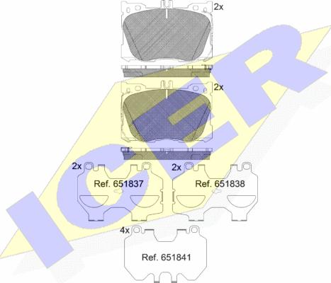 Icer 182282 - Kit de plaquettes de frein, frein à disque cwaw.fr