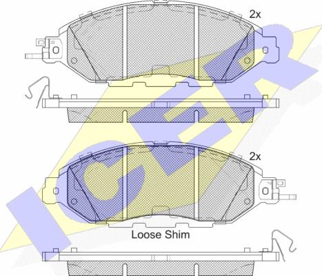 Icer 182234 - Kit de plaquettes de frein, frein à disque cwaw.fr