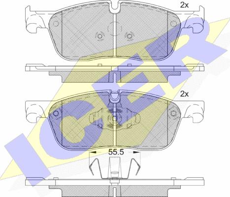 Icer 182236-203 - Kit de plaquettes de frein, frein à disque cwaw.fr