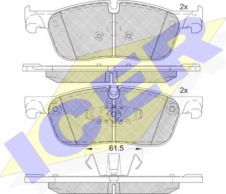 Icer 182236 - Kit de plaquettes de frein, frein à disque cwaw.fr