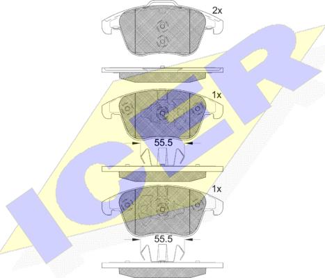 Icer 182231-203 - Kit de plaquettes de frein, frein à disque cwaw.fr